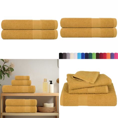 Asciugamani FROGN 2 pz Oro 100x200 cm 360 g/m² - Asciugamani oro - Cotone