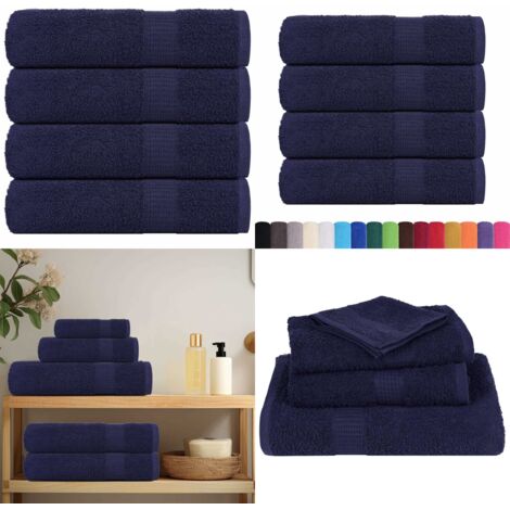 Asciugamani FROGN 4 pz Blu Navy 50x100 cm 360 g/m² - Asciugamani cotone - Asciugamani morbidi