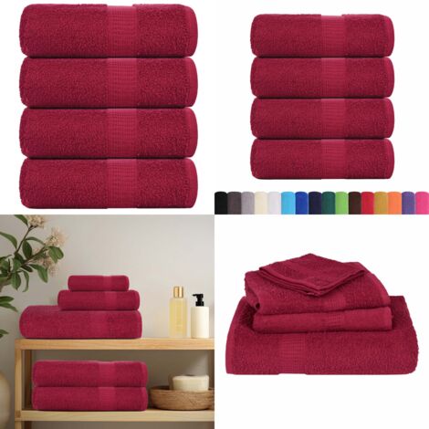 Asciugamani FROGN 4 pz Bordeaux 30x30 cm 360 g/m² - Asciugamani per il viso - Asciugamani per le mani