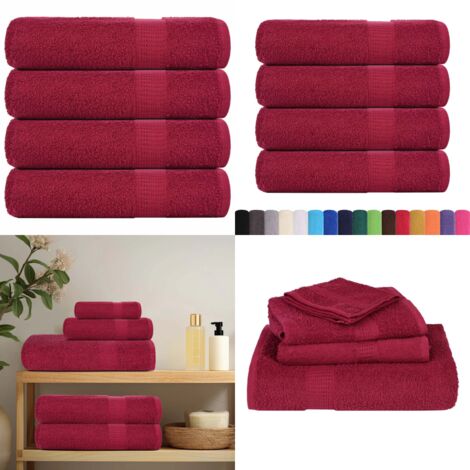Asciugamani FROGN 4 pz Bordeaux 50x100 cm 360 g/m² - Asciugamani cotone - Asciugamani morbidi