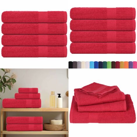Asciugamani FROGN 4 pz Rosso 100x200 cm 360 g/m² - Asciugamani per uso domestico - Asciugamani per uso commerciale
