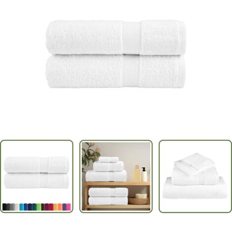Asciugamani in cotone -  Asciugamani Premium SOLUND 2 pz Bianco 50x100 cm 600 g/m²