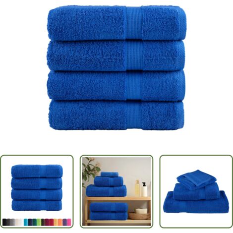 Asciugamani in cotone -  Asciugamani Premium SOLUND 4 pz Blu 50x100 cm 600 g/m²