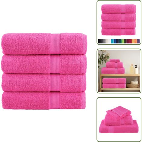 Asciugamani lavabili - vidaXL Asciugamani da bagno Premium SOLUND 4 pz Rosa 100x150 cm 600 g/m² - Asciugamani premium