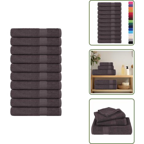 Asciugamani lavabili - vidaXL Asciugamani FROGN 10 pz Antracite 100x200 cm 360 g/m² - Asciugamani per uso domestico