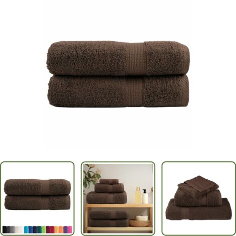 Asciugamani morbidi -  Asciugamani Premium SOLUND 2 pz Marrone 50x100 cm 600 g/m²