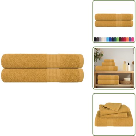 Asciugamani oro - vidaXL Asciugamani per sauna FROGN 2 pz Oro 80x200 cm 360 g/m² - Asciugamani per sauna oro