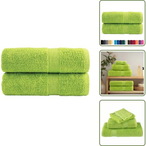 Asciugamani per allenamento - vidaXL Asciugamani per Ospiti SOLUND 2pz Verdi 30x50 cm 600 gsm - Asciugamani da cucina