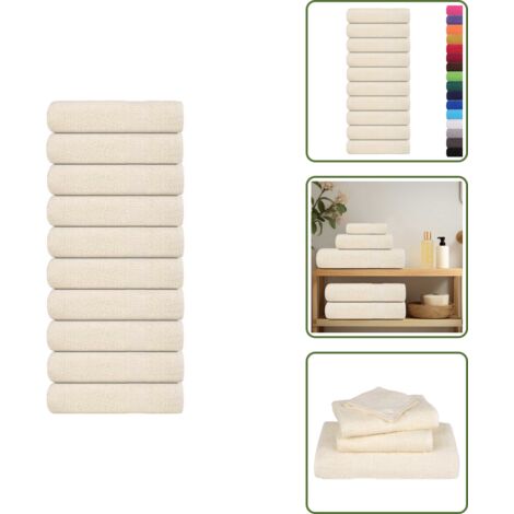 Asciugamani per casa - vidaXL Asciugamani da doccia FROGN 10 pz Crema 70x140 cm 360 g/m² - Asciugamani per uso domestico