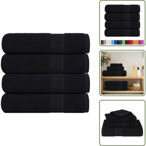 Asciugamani per casa - vidaXL Asciugamani da doccia FROGN 4 pz Nero 70x140 cm 360 g/m² - Asciugamani per uso domestico
