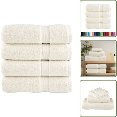 Asciugamani per casa - vidaXL Asciugamani da Doccia SOLUND 4 pz Crema 70x140 cm 600 g/m² - Asciugamani per uso domestico