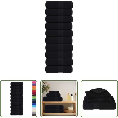 Asciugamani per il viso -  Asciugamani FROGN 10 pz Nero 30x30 cm 360 g/m²