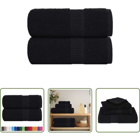 Asciugamani per il viso -  Asciugamani FROGN 2 pz Nero 30x30 cm 360 g/m²