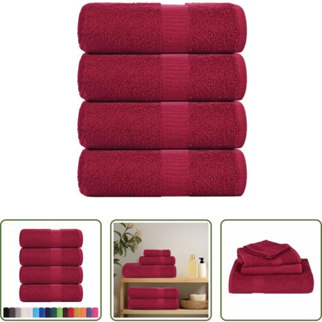 Asciugamani per il viso -  Asciugamani FROGN 4 pz Bordeaux 30x30 cm 360 g/m²