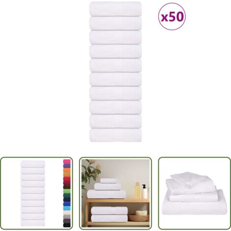 Asciugamani per il viso -  Asciugamani FROGN 50 pz Bianco 30x30 cm 360 g/m²