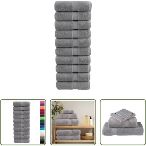 Asciugamani per il viso -  Asciugamani Premium SOLUND 10 pz Grigio 30x30 cm 600 g/m²