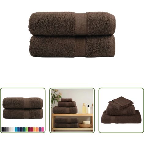 Asciugamani per il viso -  Asciugamani Premium SOLUND 2 pz Marrone 30x30 cm 600 g/m²