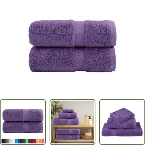 Asciugamani per il viso -  Asciugamani Premium SOLUND 2 pz Viola 30x30 cm 600 g/m²