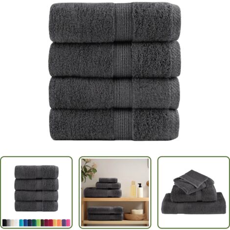 Asciugamani per il viso -  Asciugamani Premium SOLUND 4 pz Antracite 30x30 cm 600 g/m²