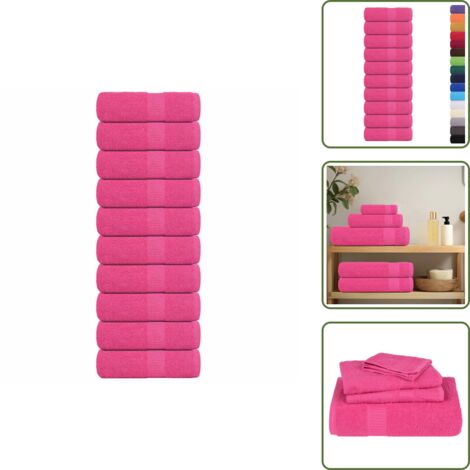 Asciugamani per il viso - vidaXL Asciugamani da bagno FROGN 10 pz Rosa 30x30 cm 360 g/m² - Asciugamani per le mani
