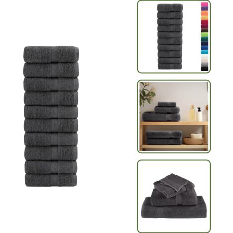 Asciugamani per il viso - vidaXL Asciugamani per ospiti Premium SOLUND 10 pz Antracite 30x50 cm 600 g/m² - Asciugamani per allenamento