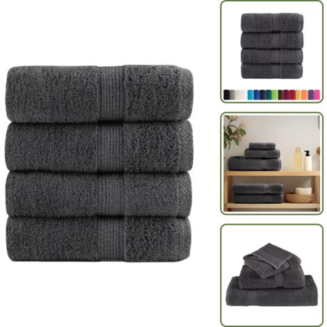 Asciugamani per il viso - vidaXL Asciugamani per ospiti Premium SOLUND 4 pz Antracite 30x50 cm 600 g/m² - Asciugamani per allenamento