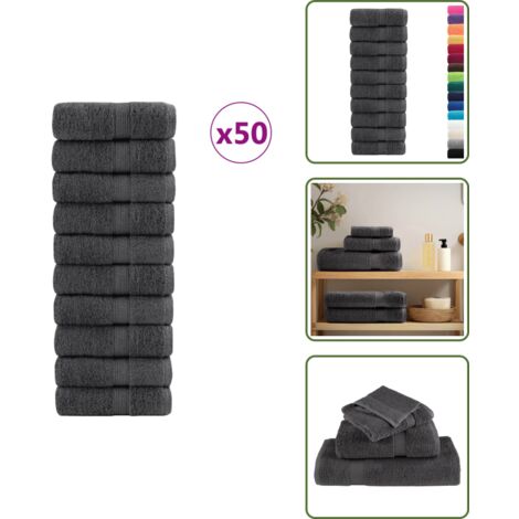 Asciugamani per il viso - vidaXL Asciugamani per ospiti Premium SOLUND 50 pz Antracite 30x50 cm 600 g/m² - Asciugamani per allenamento