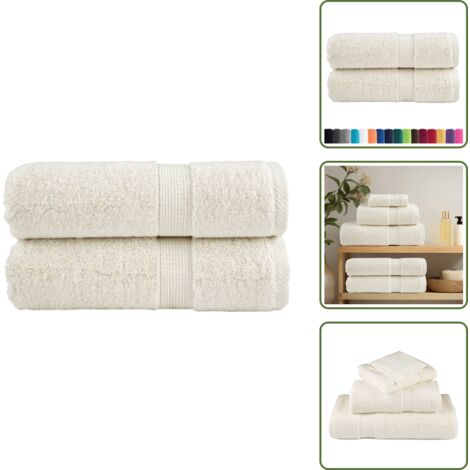 Asciugamani per il viso - vidaXL Asciugamani per Ospiti SOLUND 2 pz Crema 30x50 cm 600 g/m² - Asciugamani per allenamento