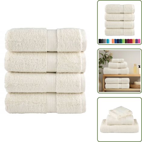 Asciugamani per il viso - vidaXL Asciugamani per Ospiti SOLUND 4 pz Crema 30x50 cm 600 g/m² - Asciugamani per allenamento