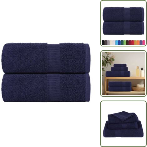 Asciugamani per l'allenamento - vidaXL Asciugamani da bagno FROGN 2 pz Blu navy 30x30 cm 360 g/m² - Strofinacci da cucina