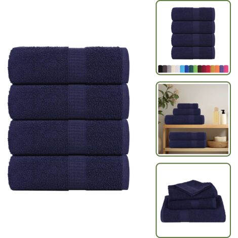 Asciugamani per l'allenamento - vidaXL Asciugamani da bagno FROGN 4 pz Blu navy 30x30 cm 360 g/m² - Strofinacci da cucina