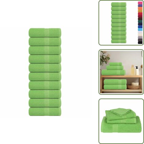 Asciugamani per l'allenamento - vidaXL Asciugamani FROGN 10 pz Verde Mela 30x30 cm 360 g/m² - Strofinacci da cucina