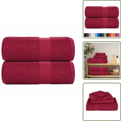 Asciugamani per l'allenamento - vidaXL Asciugamani FROGN 2 pz Bordeaux 30x30 cm 360 g/m² - Strofinacci da cucina