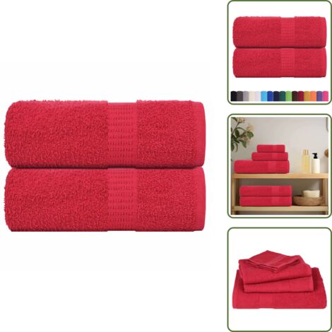 Asciugamani per l'allenamento - vidaXL Asciugamani FROGN 2 pz Rosso 30x30 cm 360 g/m² - Strofinacci da cucina