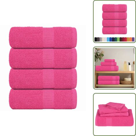 Asciugamani per l'allenamento - vidaXL Asciugamani FROGN 4 pz Rosa 30x30 cm 360 g/m² - Strofinacci da cucina