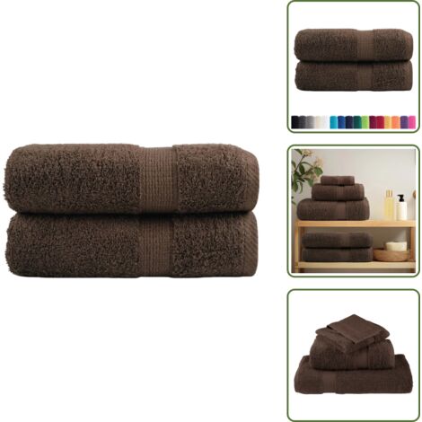 Asciugamani per l'allenamento - vidaXL Asciugamani Premium SOLUND 2 pz Marrone 30x30 cm 600 g/m² - Strofinacci da cucina
