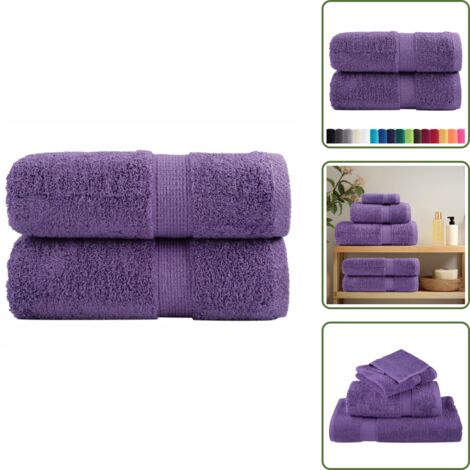 Asciugamani per l'allenamento - vidaXL Asciugamani Premium SOLUND 2 pz Viola 30x30 cm 600 g/m² - Strofinacci da cucina