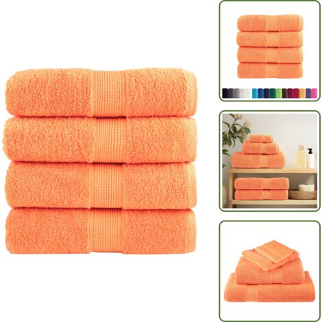 Asciugamani per l'allenamento - vidaXL Asciugamani Premium SOLUND 4 pz Arancione 30x30 cm 600 g/m² - Strofinacci da cucina