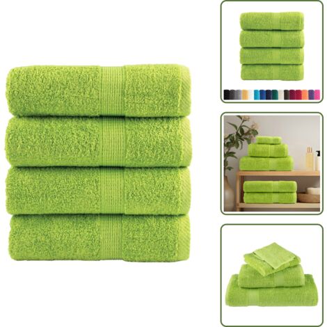 Asciugamani per l'allenamento - vidaXL Asciugamani Premium SOLUND 4 pz Verde Mela 30x30 cm 600 g/m² - Strofinacci da cucina