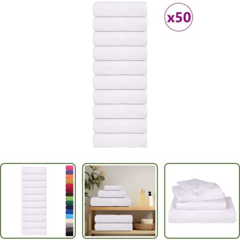 Asciugamani per ospiti -  Asciugamani per ospiti FROGN 50 pz Bianco 30x50 cm 360 g/m²