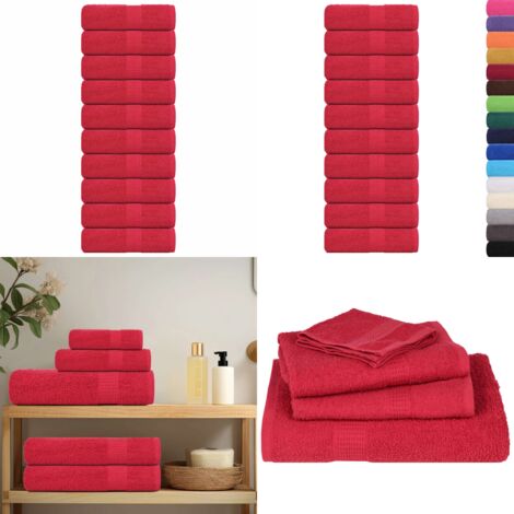 Asciugamani per ospiti FROGN 10 pz Rosso 30x50 cm 360 g/m² - Asciugamani da bagno - Cotone