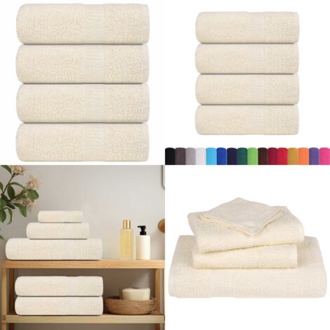 Asciugamani per ospiti FROGN 4 pz Crema 30x50 cm 360 g/m² - Asciugamani da bagno - Cotone
