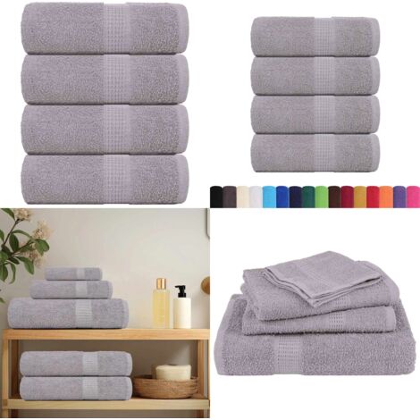 Asciugamani per ospiti FROGN 4 pz Grigio 30x50 cm 360 g/m² - Asciugamani da bagno - Asciugamani per il viso