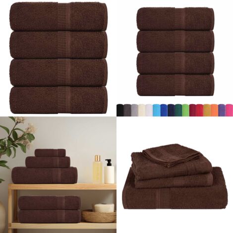 Asciugamani per ospiti FROGN 4 pz Marrone 30x50 cm 360 g/m² - Asciugamani da bagno - Asciugamani per il viso