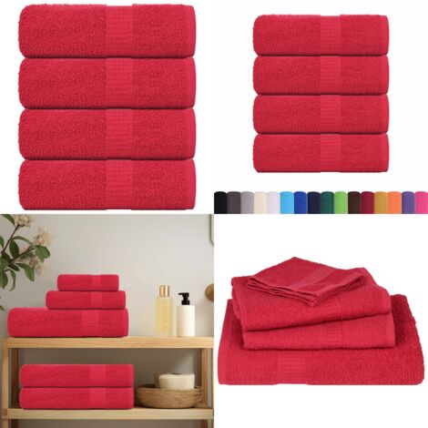 Asciugamani per ospiti FROGN 4 pz Rosso 30x50 cm 360 g/m² - Asciugamani da bagno - Cotone