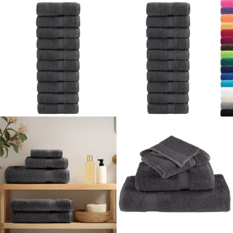 Asciugamani per ospiti Premium SOLUND 10 pz Antracite 30x50 cm 600 g/m² - Asciugamani da bagno - Asciugamani in cotone