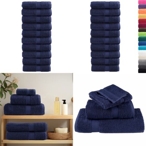 Asciugamani per ospiti Premium SOLUND 10 pz Blu navy 30x50 cm 600 g/m² - Asciugamani da bagno - Asciugamani in cotone