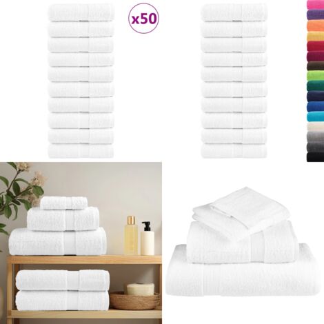 Asciugamani per ospiti Premium SOLUND 50 pz Bianco 30x50 cm 600 g/m² - Asciugamani da bagno - Asciugamani in cotone