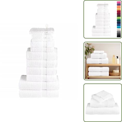 Asciugamani per ospiti - vidaXL Set ASciugamani SOLUND 12 pz Bianchi 600 gsm - Asciugamani per uso domestico