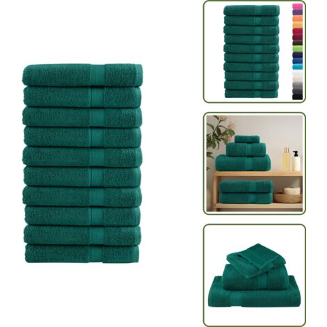Asciugamani per sauna 80x200 cm - vidaXL Asciugamani per Sauna SOLUND 10 pz Verdi 80x200cm 600 g/m² -